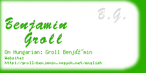 benjamin groll business card